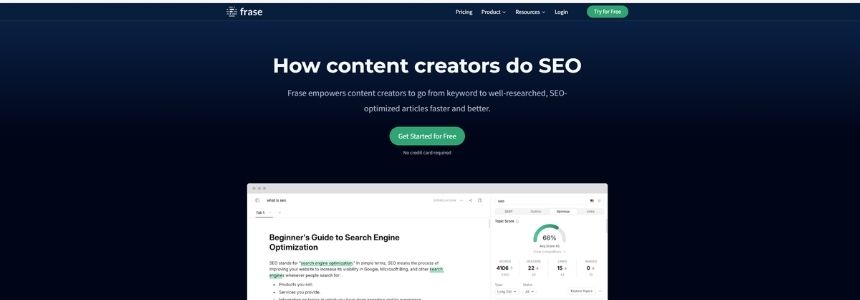 Frase AI SEO Content Creation